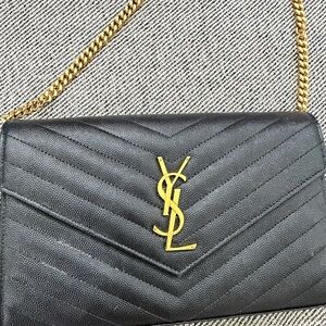 YSL Saint Laurent classic Cassandre chain wallet bag.